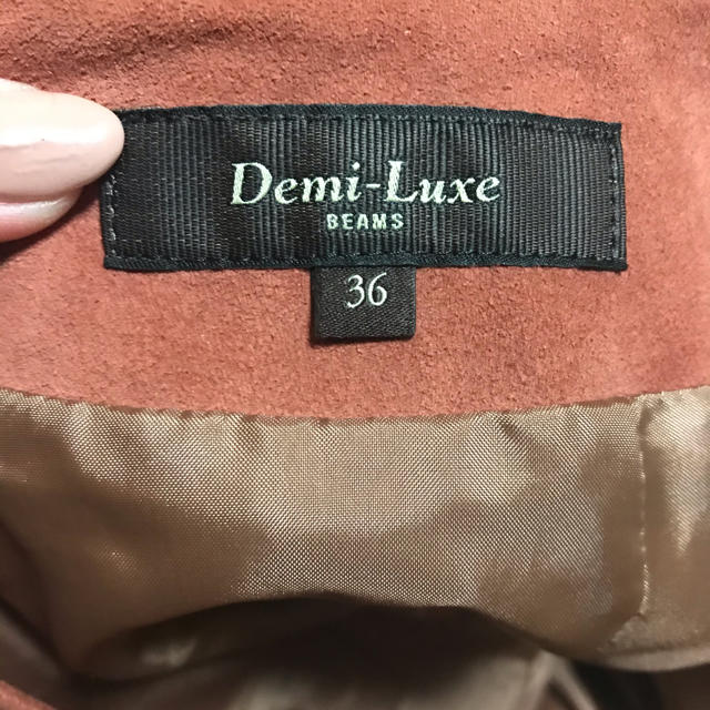 Demi-Luxe BEAMS(デミルクスビームス)のデミルクスビームス　スエードタイトスカート　テラコッタ系 レディースのスカート(ひざ丈スカート)の商品写真