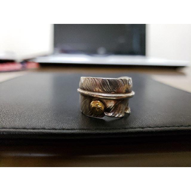 goro's(ゴローズ)のゴローズ　金メタル付　特大フェザーリング　約17号 メンズのアクセサリー(リング(指輪))の商品写真