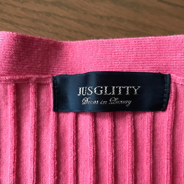 JUSGLITTY(ジャスグリッティー)のカーディガン JUSGLITTY ピンク 7分袖 Mサイズ レディースのトップス(カーディガン)の商品写真