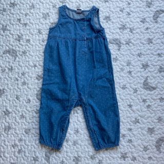 ベビーギャップ(babyGAP)のbaby Gap デニム　ドット　ロンパース　12-18months(ロンパース)