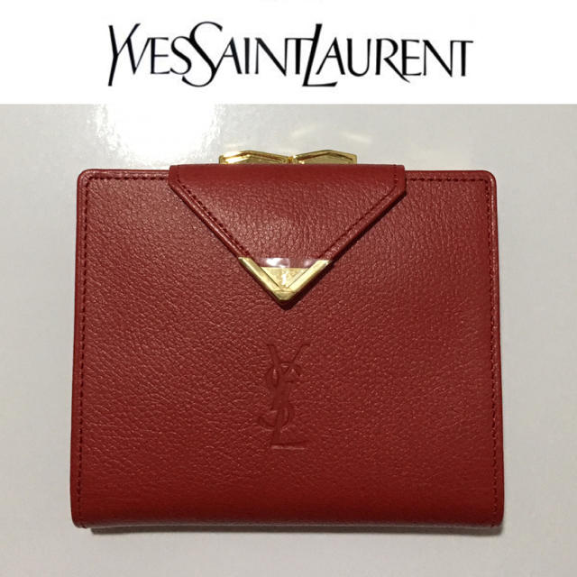 ✨未使用に近い✨　Yves Saint Laurent ミニ財布　クロコ　がま口