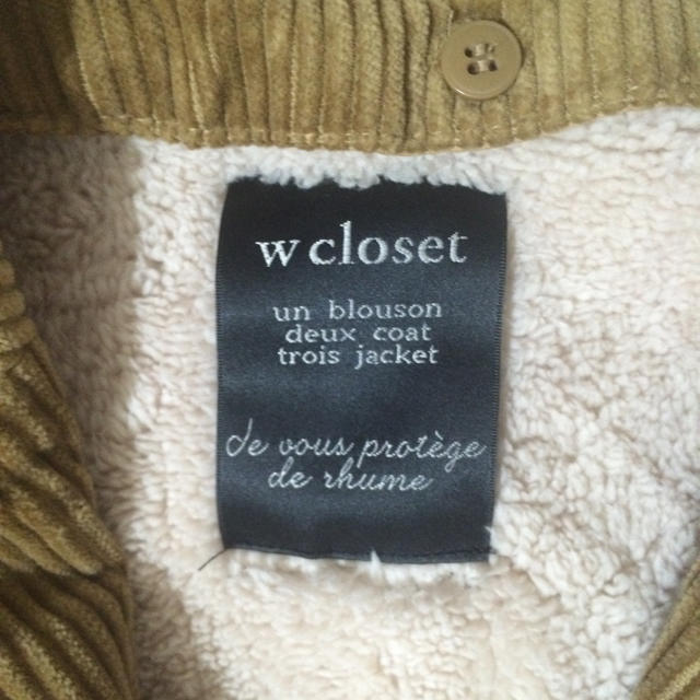 w closet(ダブルクローゼット)のコーデュロイチェスターコート レディースのジャケット/アウター(チェスターコート)の商品写真