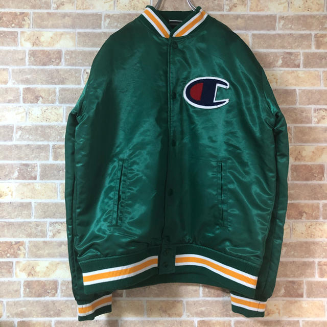 Champion - 古着【Champion】スタジャン ロゴワッペン 中綿入り L ...