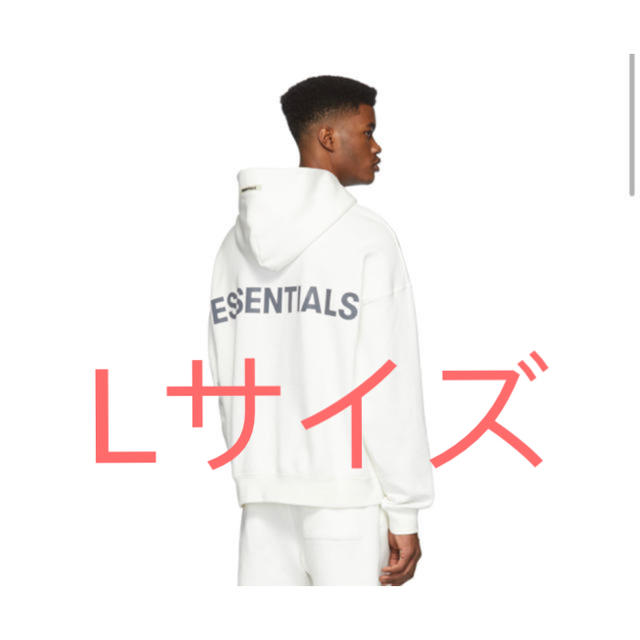 essentials white reflective logo hoodie