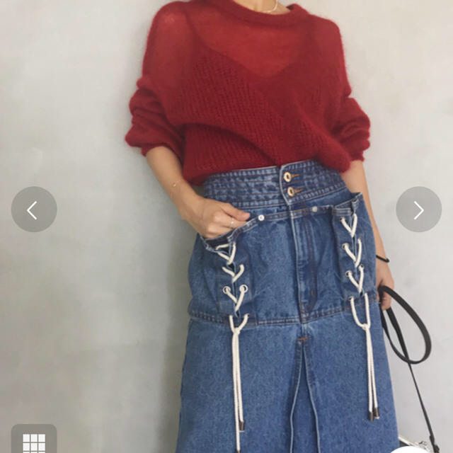 AMERI UNEVENNESS POCKET DENIM SKIRT 1