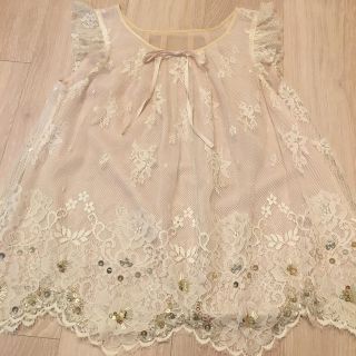 ジルスチュアート(JILLSTUART)のジルスチュアート♡ビジュー付き♡レースブラウス(シャツ/ブラウス(半袖/袖なし))