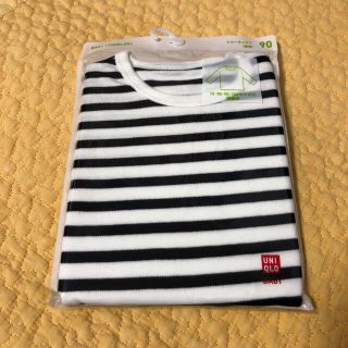 ユニクロ(UNIQLO)の今年購入⭐︎新品・未使用⭐︎未開封 定番！ユニクロクルーネックTボーダー長袖90(Tシャツ/カットソー)