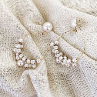 エイミーイストワール(eimy istoire)のpearl wire hoop pierce(ピアス)