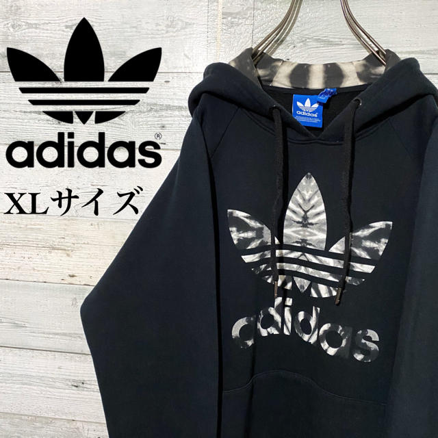 adidasオリジナルス　総柄パーカー　トレフォイルビッグロゴ