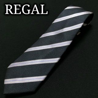 リーガル(REGAL)のリーガル レジメンタル ネイビー ネクタイ ナロータイ A102-W07(ネクタイ)