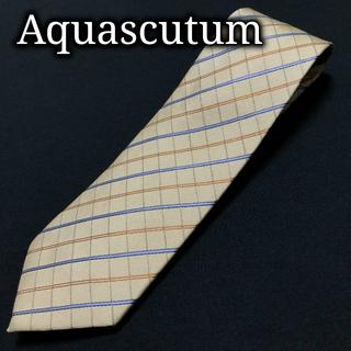 アクアスキュータム(AQUA SCUTUM)のアクアスキュータム チェック イエロー ネクタイ A102-W20(ネクタイ)