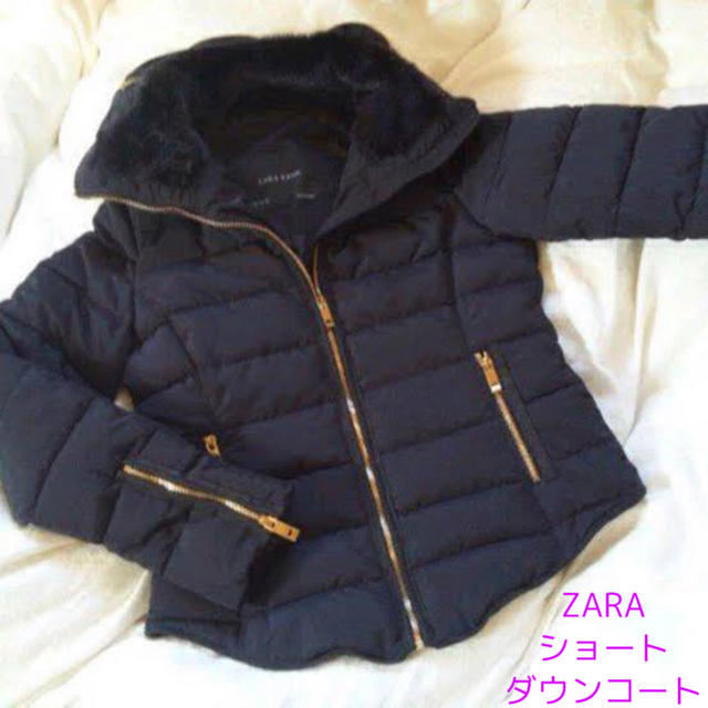 ZARA(ザラ)のZARA ブラック ダウンジャケット ショートダウン ダウンコート レディースのジャケット/アウター(ダウンジャケット)の商品写真