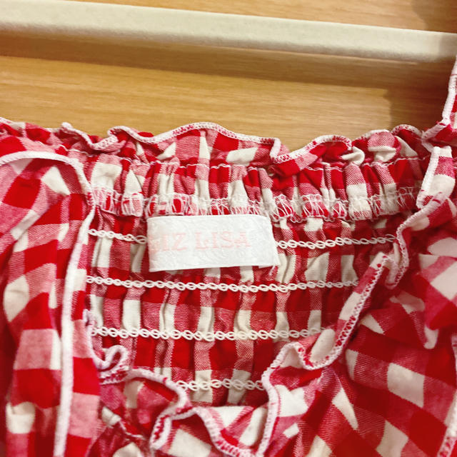 LIZ LISA(リズリサ)のリズリサ　赤ギンガムチェックトップス レディースのトップス(シャツ/ブラウス(半袖/袖なし))の商品写真
