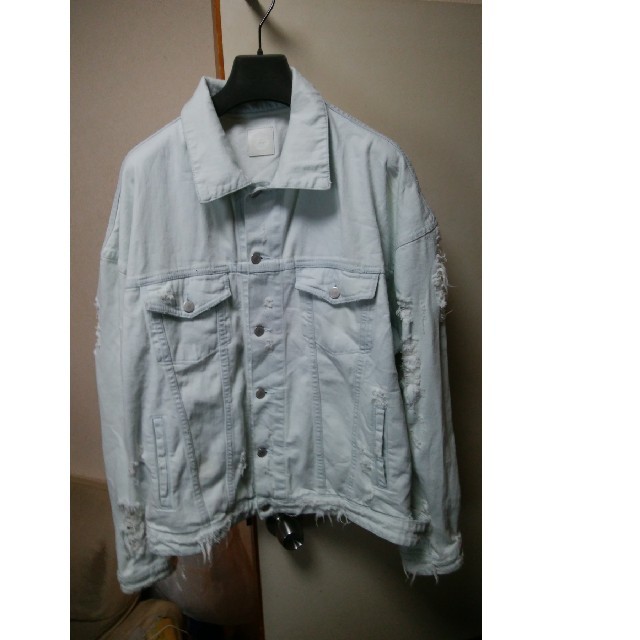 OFF-WHITE(オフホワイト)のALCHEMIST DAMAGED STRETCH DENIM JACKET M メンズのジャケット/アウター(Gジャン/デニムジャケット)の商品写真