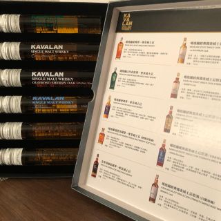  KAVALANカバラン チューブウィスキー50ml ×6本　箱付(ウイスキー)