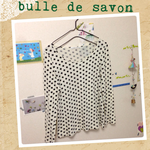 bulle de savon(ビュルデサボン)の値下げ☆ドットカットソー レディースのトップス(カットソー(長袖/七分))の商品写真