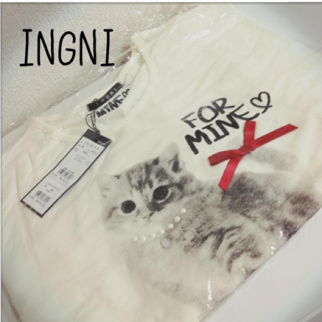 INGNI(イング)の新品ネコTシャツ＊INGNI レディースのトップス(Tシャツ(長袖/七分))の商品写真