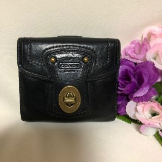 コーチ(COACH)の正規品　コーチ　折財布　レザー　ブラック(財布)