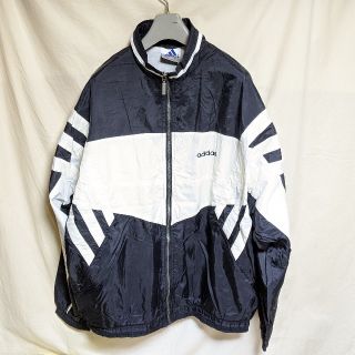 新品　90s 西ドイツadidas ナイロンジャケット　裏起毛　メタリックブルー