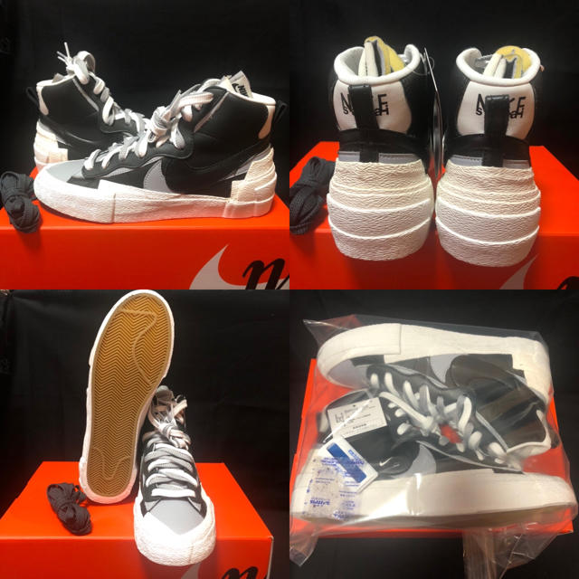 NIKE(ナイキ)の【新品未使用26.0cm】NIKE BLAZER MID/SACAI ブラック メンズの靴/シューズ(スニーカー)の商品写真