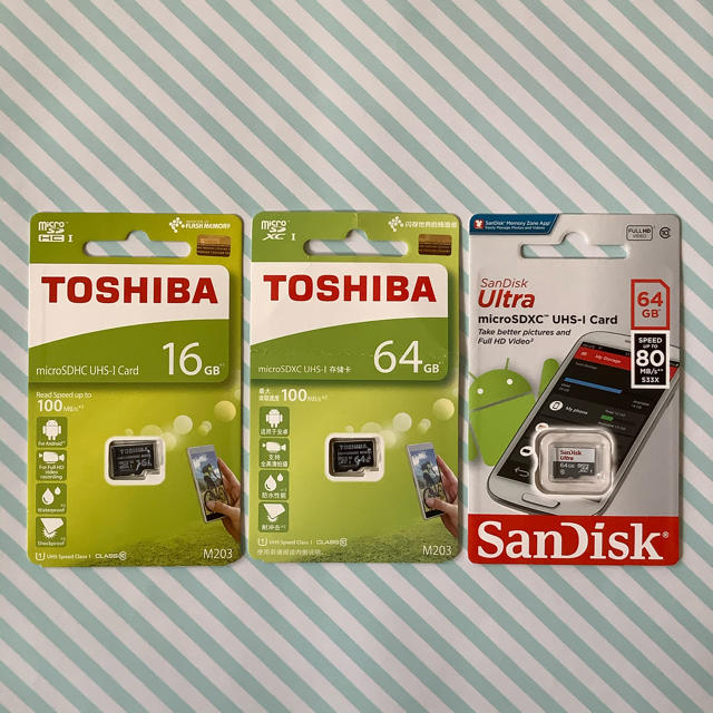 東芝 - microSDカード 64GB×2枚+16GB TOSHIBA・SanDiskの通販 by ゆきだるまshop｜トウシバならラクマ