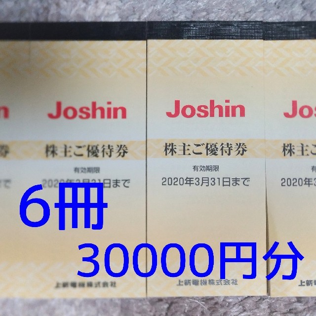 上新電機 （ジョーシン Joshin） 株主優待券 30000円分 チケット ...