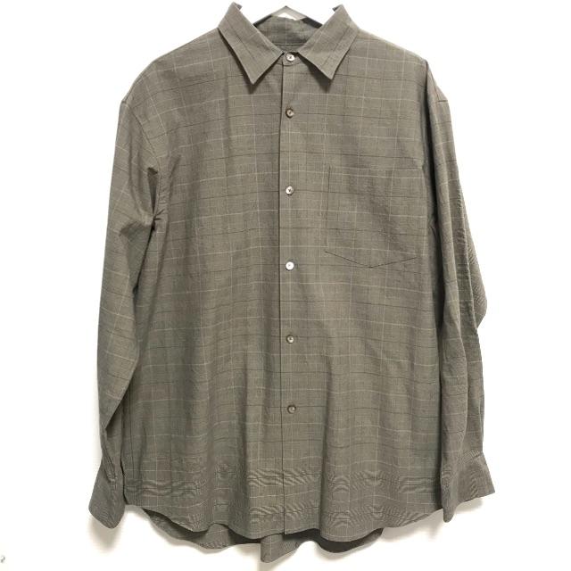COMOLI - leno ルーズフィットチェックシャツ