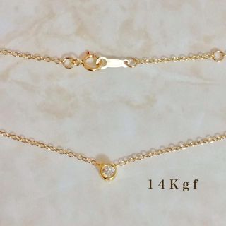 スタージュエリー(STAR JEWELRY)の14Kgf 一粒ダイヤCZネックレス／一粒ダイヤネックレス 3ミリ 華奢チェーン(ネックレス)