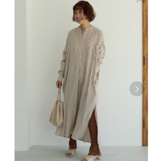 TODAYFUL(トゥデイフル)の新品 TODAYFUL ストライプシャツドレス キナリ 38 レディースのワンピース(ロングワンピース/マキシワンピース)の商品写真