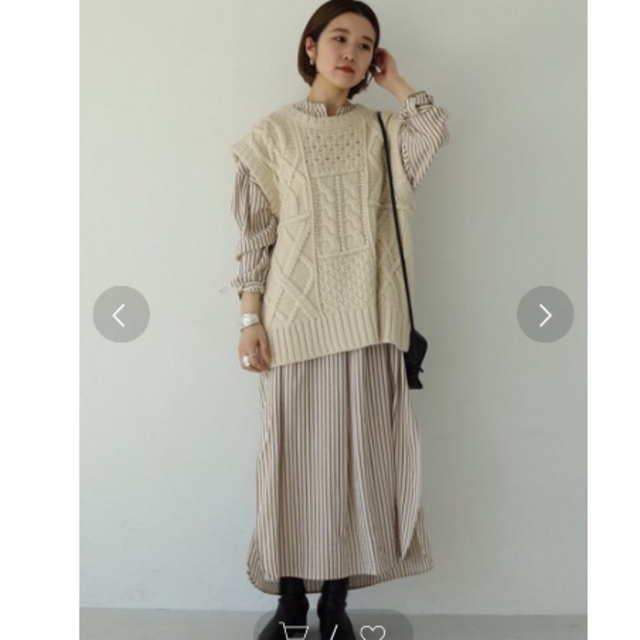 TODAYFUL(トゥデイフル)の新品 TODAYFUL ストライプシャツドレス キナリ 38 レディースのワンピース(ロングワンピース/マキシワンピース)の商品写真