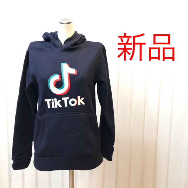 ☆週末限定セール☆ 【新品】TikTok パーカー　ネイビー　レディース