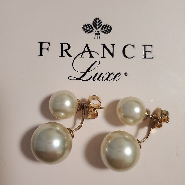 アクセサリーFRANCE Luxe　ダブル パール ツーウェイ ピアス