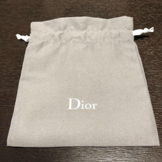 クリスチャンディオール(Christian Dior)の新品　ディオール　巾着　ライトグレー　布　手のひらサイズ　ミニポーチ(ポーチ)