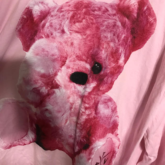 TRAVAS TOKYO FURRY BEAR くま ビッグロングTシャツピンク