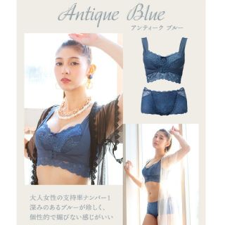 新品未使アンジェリール ふんわりRoom Bra +L～LL アンティークブルー(ブラ)