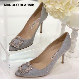 マノロブラニク(MANOLO BLAHNIK)の1362 美品 マノロブラニク ハンギシ グリッター パンプス(ハイヒール/パンプス)