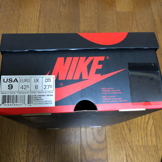 NIKE AIR JORDAN1 つま赤　bred toe 27cm US9 1