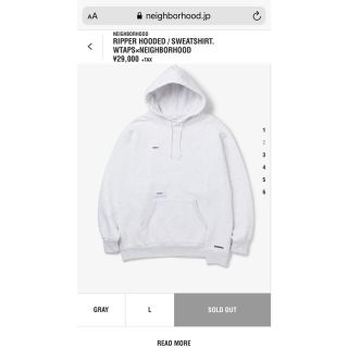 ネイバーフッド(NEIGHBORHOOD)のRIPPER HOODED WTAPS×NEIGHBORHOOD(パーカー)