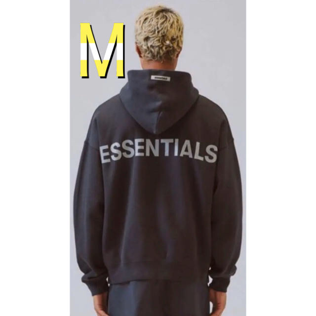 FEAR OF GOD(フィアオブゴッド)のRHC 様　専用　FOG Essentials パーカー　ブラック×シルバー M メンズのトップス(パーカー)の商品写真