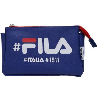 フィラ(FILA)のFILA フィラ ポーチ 化粧ポーチ ハッシュタグ 三角型 合皮★ネイビー新品(ポーチ)