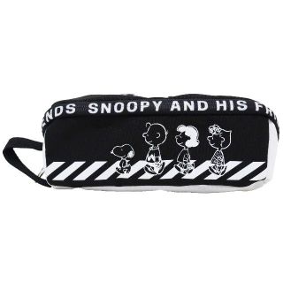 スヌーピー(SNOOPY)のSNOOPY スヌーピー ペンポーチ ボックス クロスウォーク★ブラック【新品】(ポーチ)