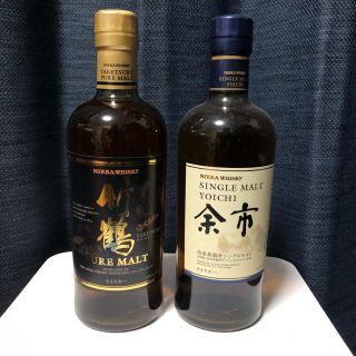 ニッカウイスキー(ニッカウヰスキー)の【飲み比べ set】竹鶴&余市（ノンビンテージ／化粧箱なし）(ウイスキー)