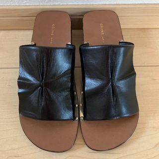 セリーヌ(celine)の未使用　CELINE　セリーヌ　サンダル　レザー×スエード　35　黒(サンダル)