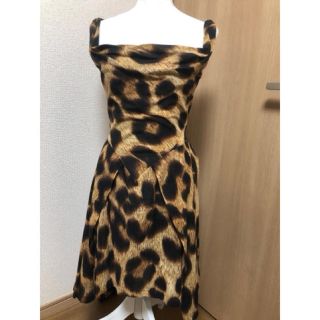 ヴィヴィアンウエストウッド(Vivienne Westwood)のvivienne westwood サンデードレス　レオパード柄(ひざ丈ワンピース)