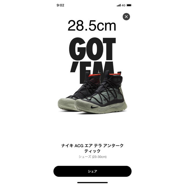 nikeacg エアテラアンタークティックゴアテックス