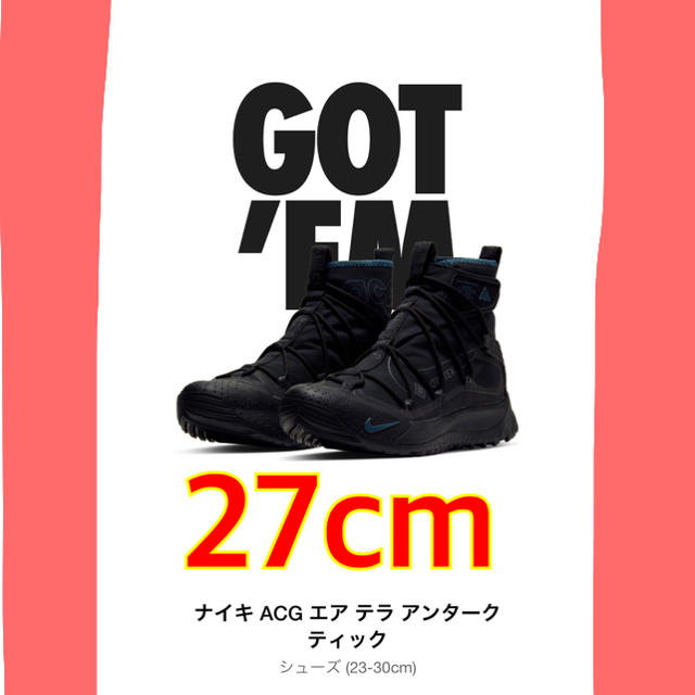 NIKE ACG エアテラアンターティック 27cm ブラックスニーカー