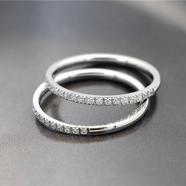 極細 半キラリング ステンレスリング  ステンレス指輪 ピンキーリング  レディースのアクセサリー(リング(指輪))の商品写真