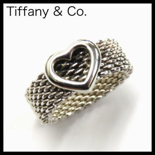 ティファニー(Tiffany & Co.)のティファニー　シルバー925ハートメッシュリング　約8.5～9号　SV925(リング(指輪))