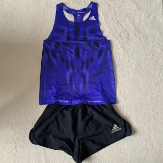 アディダス(adidas)のアディダス アディゼロ ランニング シャツ パンツ 上S 下XS (ウェア)