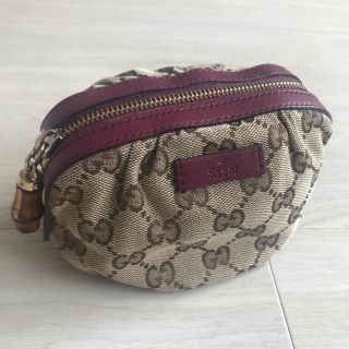 グッチ(Gucci)のGUCCI グッチ ポーチ GGキャンバス バンブー 246174 ベージュ(ポーチ)